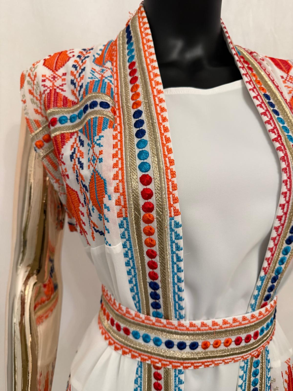 Sleeveless Chiffon Casual Abaya (Colorful Embroidery)