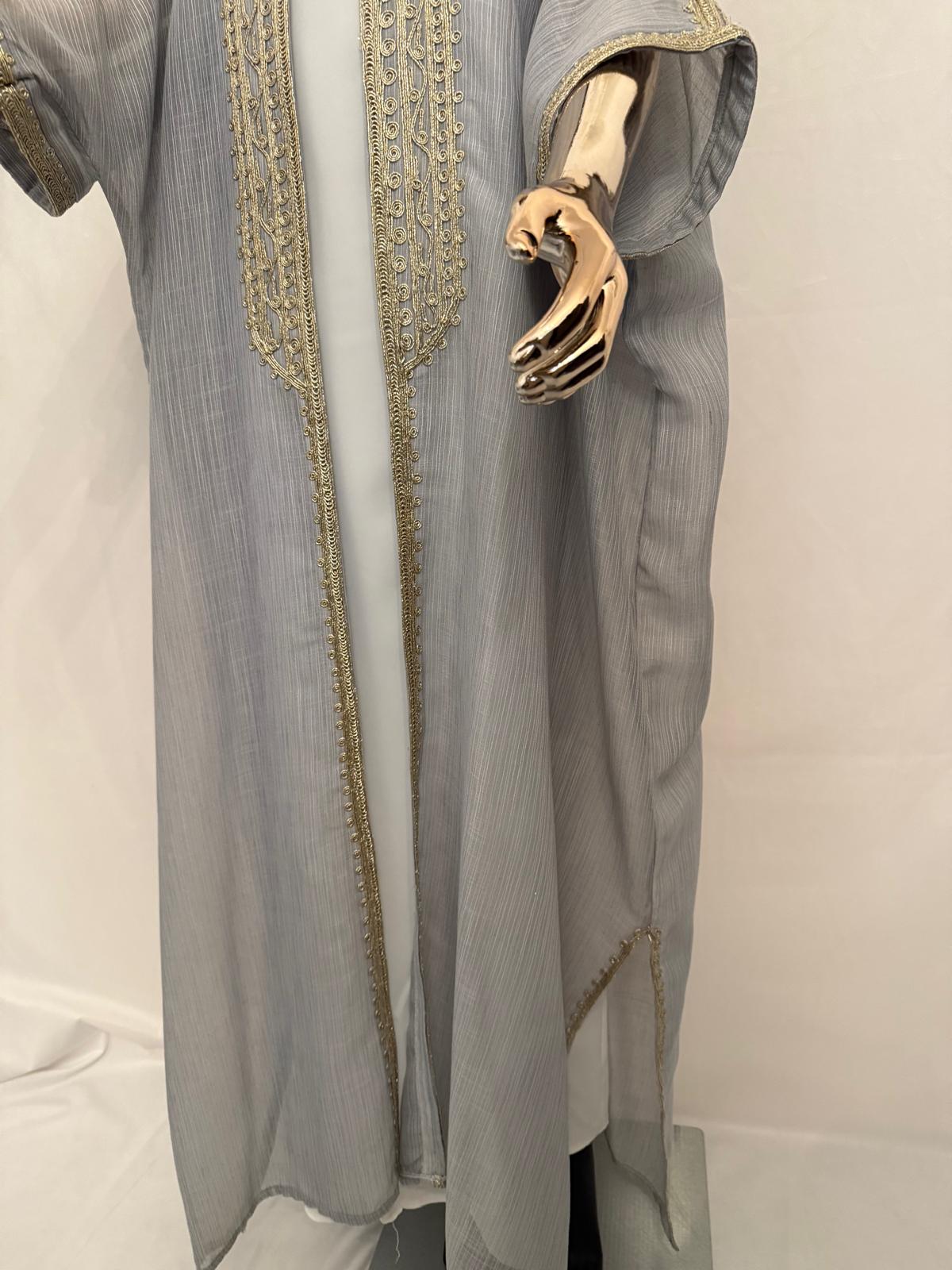 Mesh Formal Abaya (Gold Embroidery)