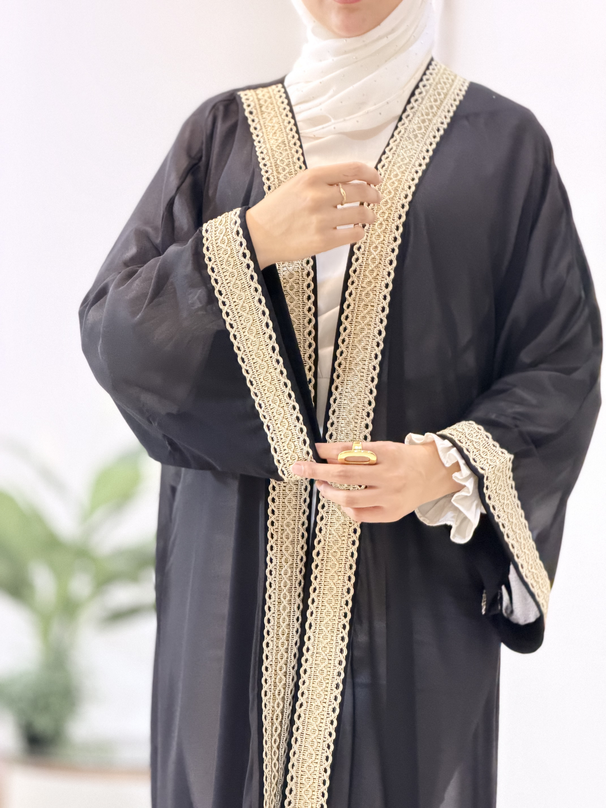 Black Chiffon Abaya