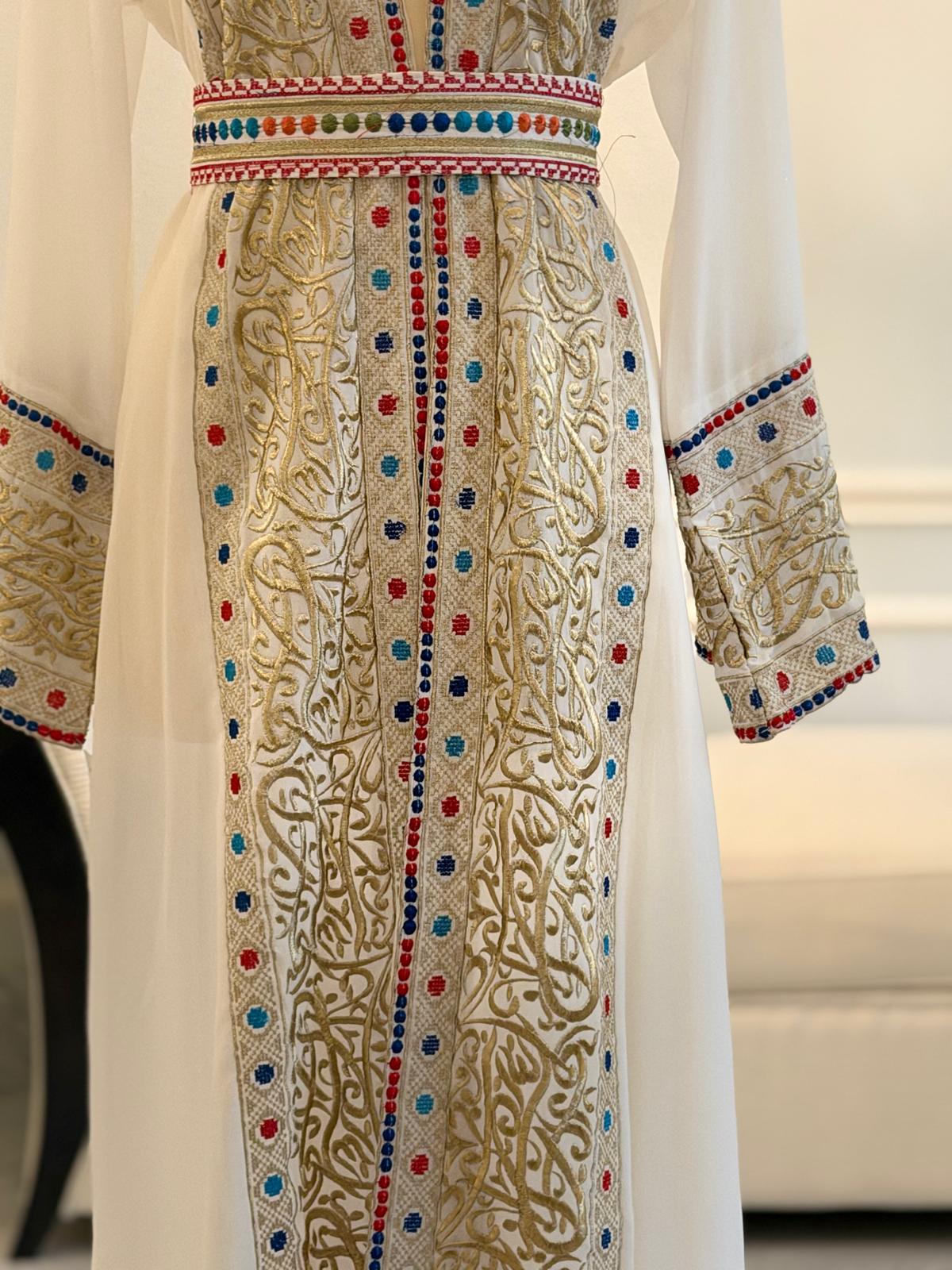 Patterned Chiffon Abaya