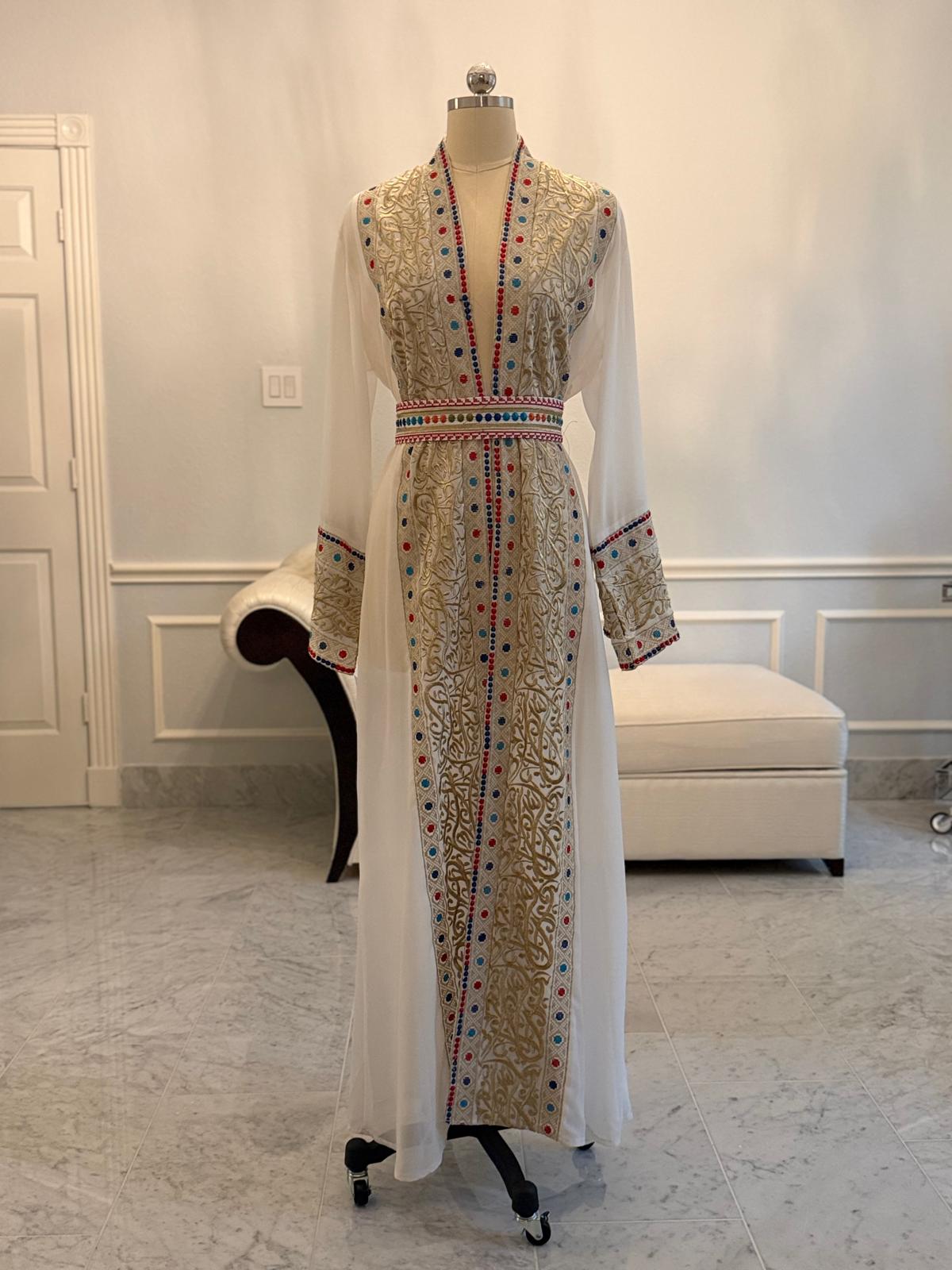 Patterned Chiffon Abaya