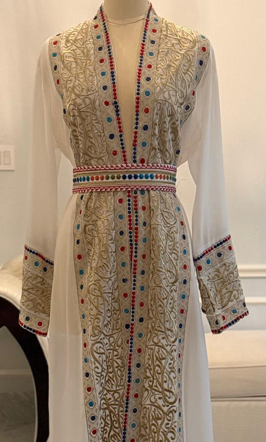 Patterned Chiffon Abaya