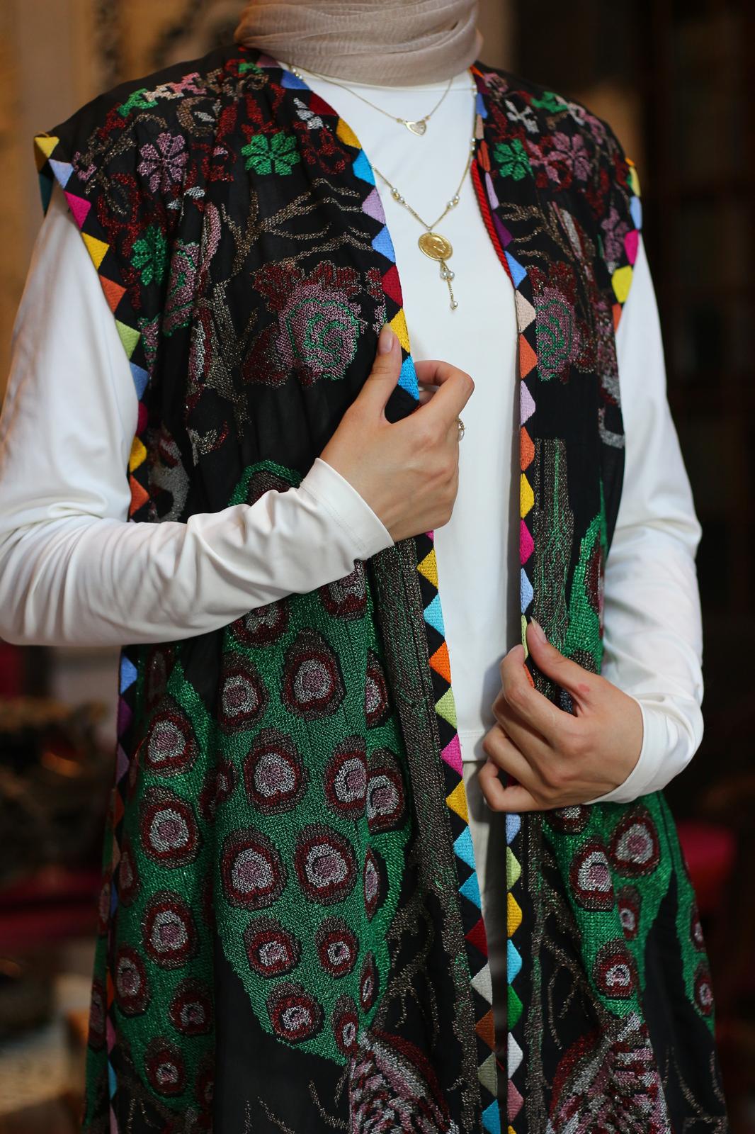 Peacock Chiffon Sleeveless Abaya