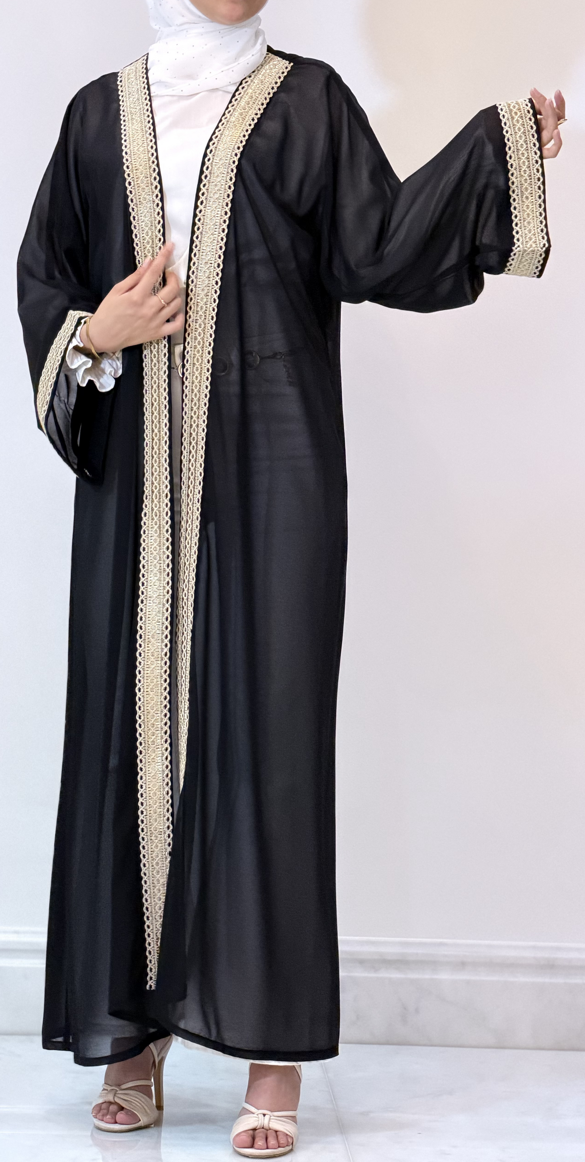 Black Chiffon Abaya